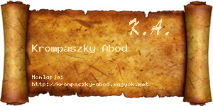 Krompaszky Abod névjegykártya